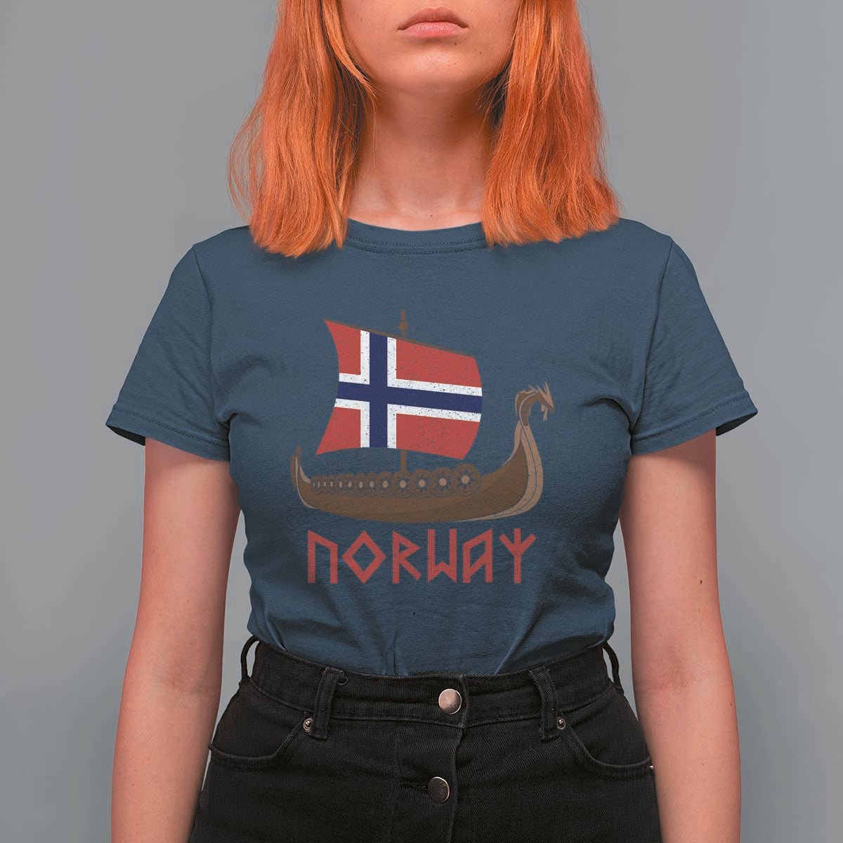 Boat Norwegian Flag Norway Viking Ship Norway T Shirt For Women