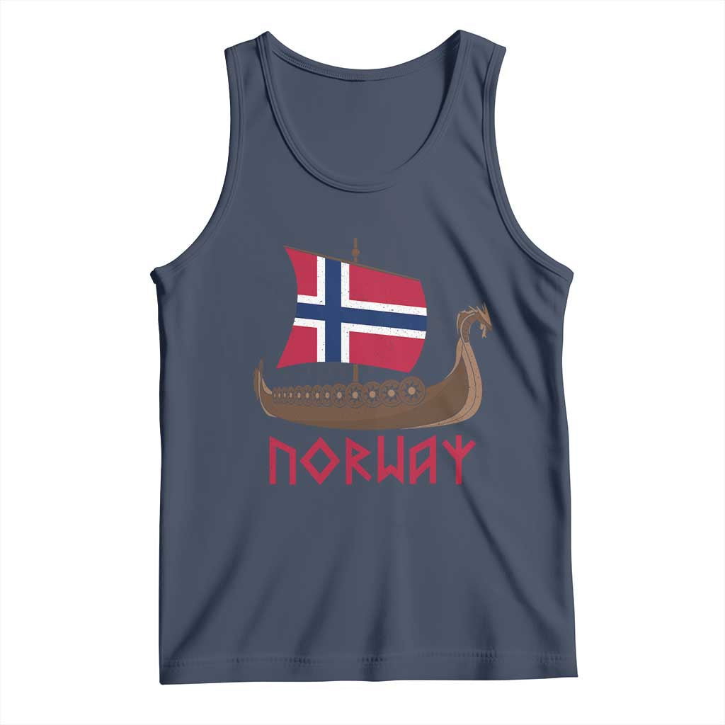 Boat Norwegian Flag Norway Viking Ship Norway Tank Top
