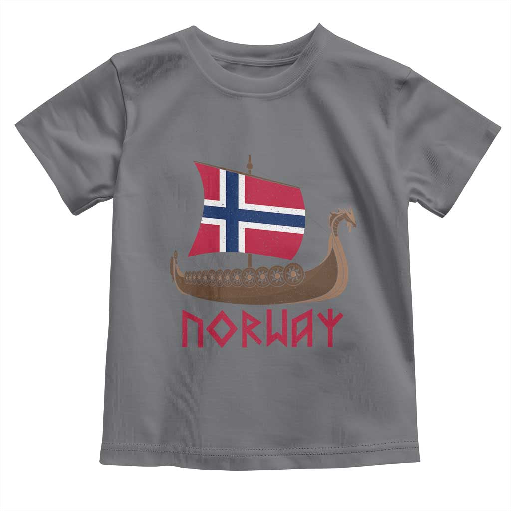 Boat Norwegian Flag Norway Viking Ship Norway Toddler T Shirt