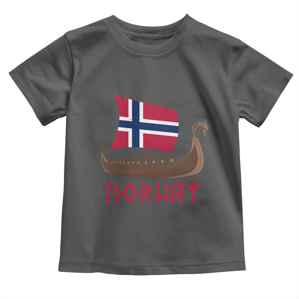 Boat Norwegian Flag Norway Viking Ship Norway Toddler T Shirt
