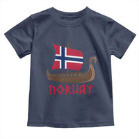 Boat Norwegian Flag Norway Viking Ship Norway Toddler T Shirt