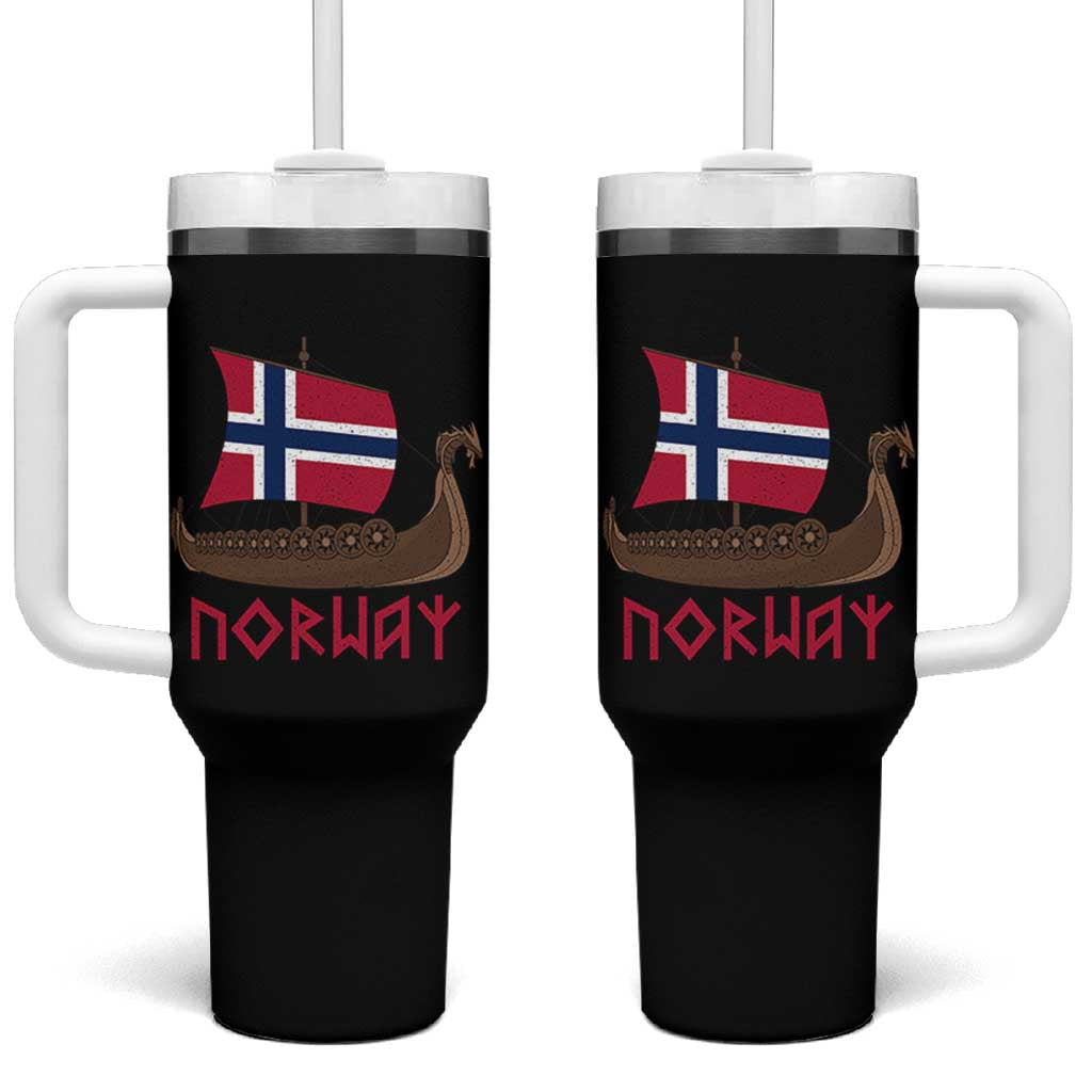 Boat Norwegian Flag Norway Viking Ship Norway Tumbler With Handle