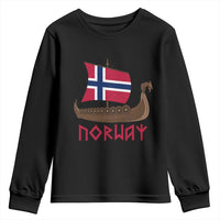 Boat Norwegian Flag Norway Viking Ship Norway Youth Sweatshirt