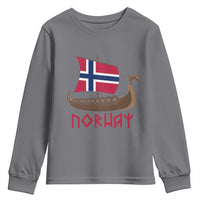 Boat Norwegian Flag Norway Viking Ship Norway Youth Sweatshirt