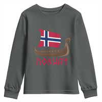 Boat Norwegian Flag Norway Viking Ship Norway Youth Sweatshirt