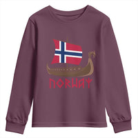 Boat Norwegian Flag Norway Viking Ship Norway Youth Sweatshirt