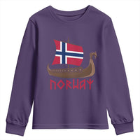 Boat Norwegian Flag Norway Viking Ship Norway Youth Sweatshirt
