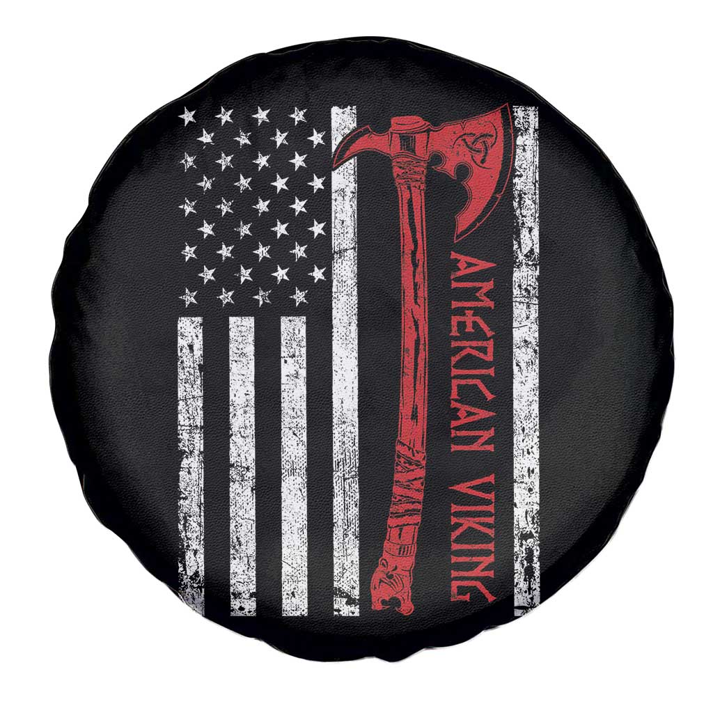 American Viking Spare Tire Cover Norse Mythology Axe USA Flag - Wonder Print Shop