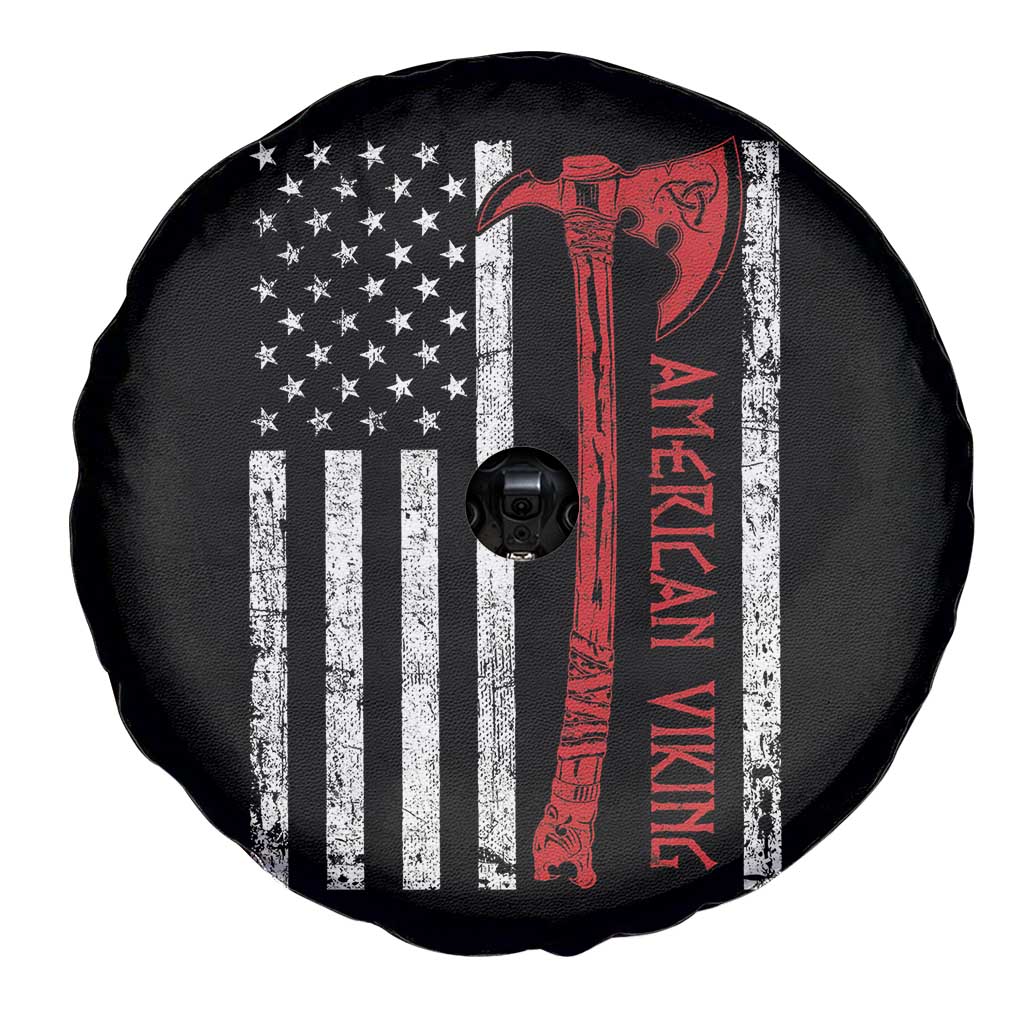 American Viking Spare Tire Cover Norse Mythology Axe USA Flag - Wonder Print Shop