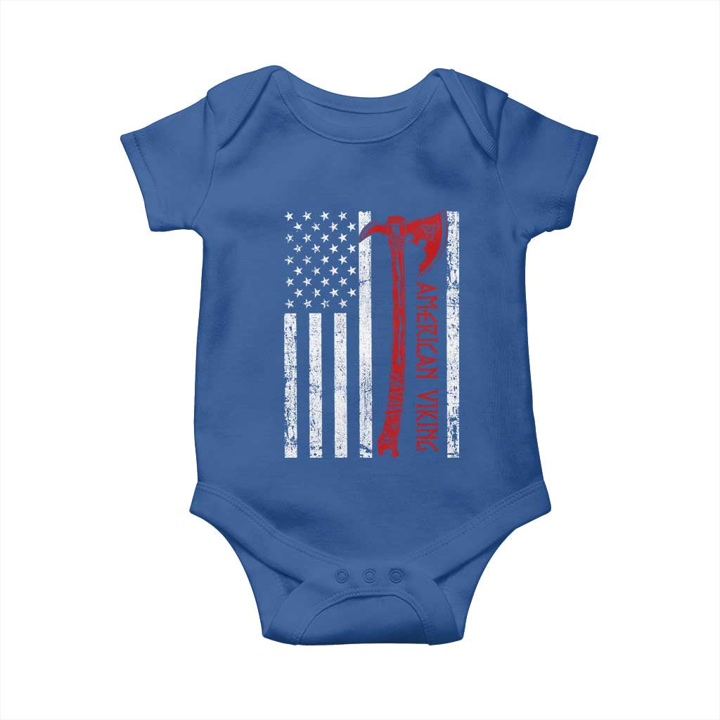 American Viking Baby Onesie Norse Mythology Axe USA Flag - Wonder Print Shop