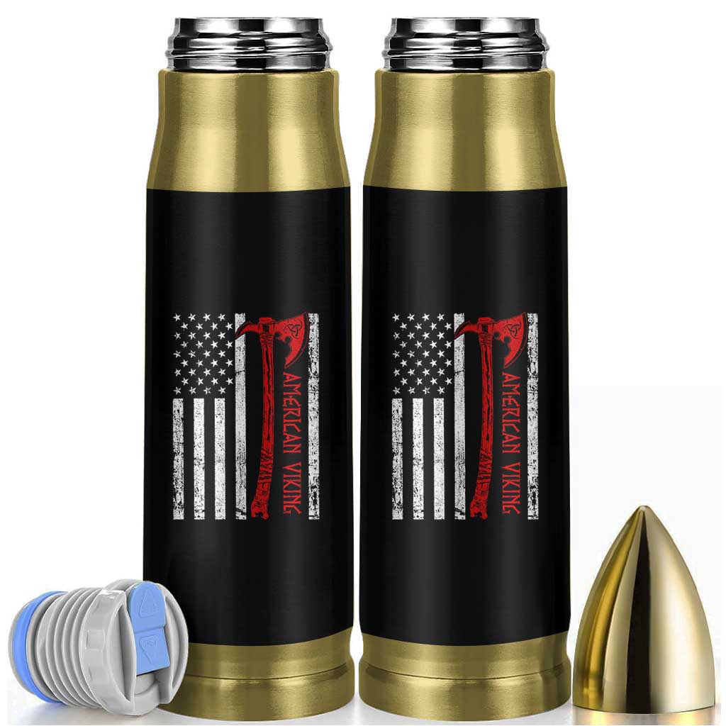 American Viking Bullet Tumbler Norse Mythology Axe USA Flag - Wonder Print Shop