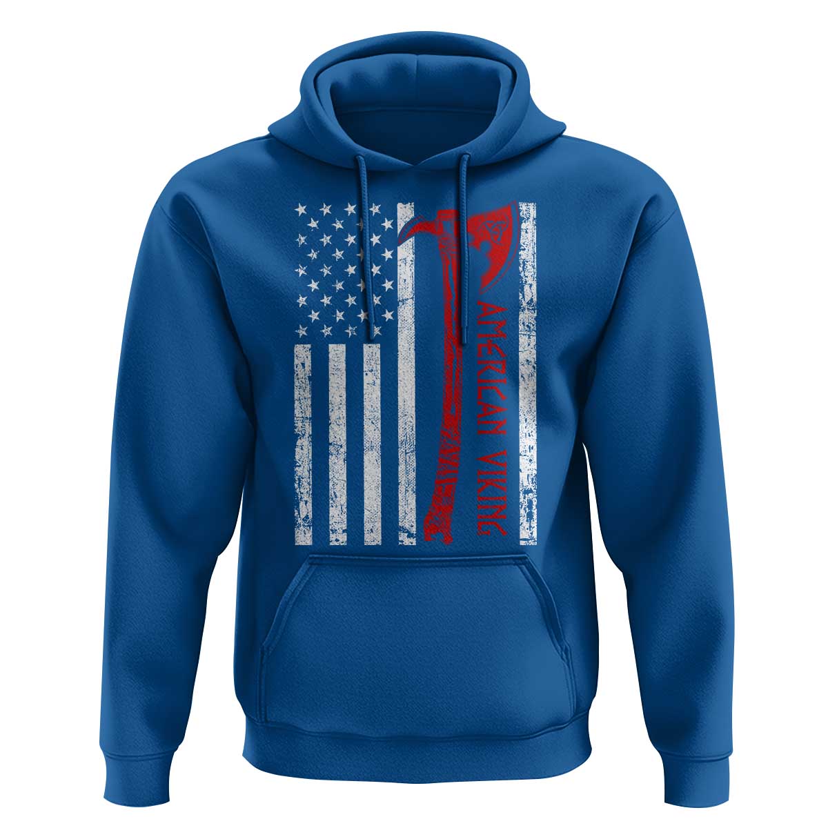 American Viking Hoodie Norse Mythology Axe USA Flag - Wonder Print Shop