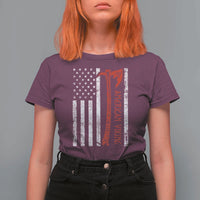 American Viking T Shirt For Women Norse Mythology Axe USA Flag - Wonder Print Shop