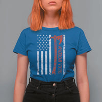 American Viking T Shirt For Women Norse Mythology Axe USA Flag - Wonder Print Shop