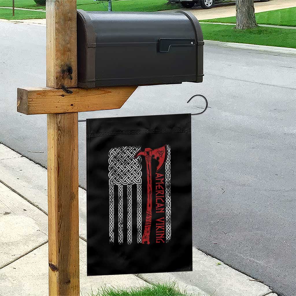 American Viking Garden Flag Norse Mythology Axe Celtic Knot USA Flag - Wonder Print Shop