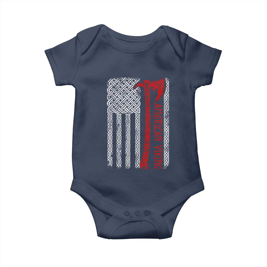 American Viking Baby Onesie Norse Mythology Axe Celtic Knot USA Flag - Wonder Print Shop