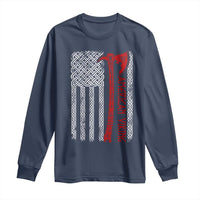 American Viking Long Sleeve Shirt Norse Mythology Axe Celtic Knot USA Flag - Wonder Print Shop