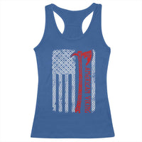 American Viking Racerback Tank Top Norse Mythology Axe Celtic Knot USA Flag - Wonder Print Shop