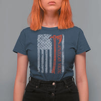 American Viking T Shirt For Women Norse Mythology Axe Celtic Knot USA Flag - Wonder Print Shop