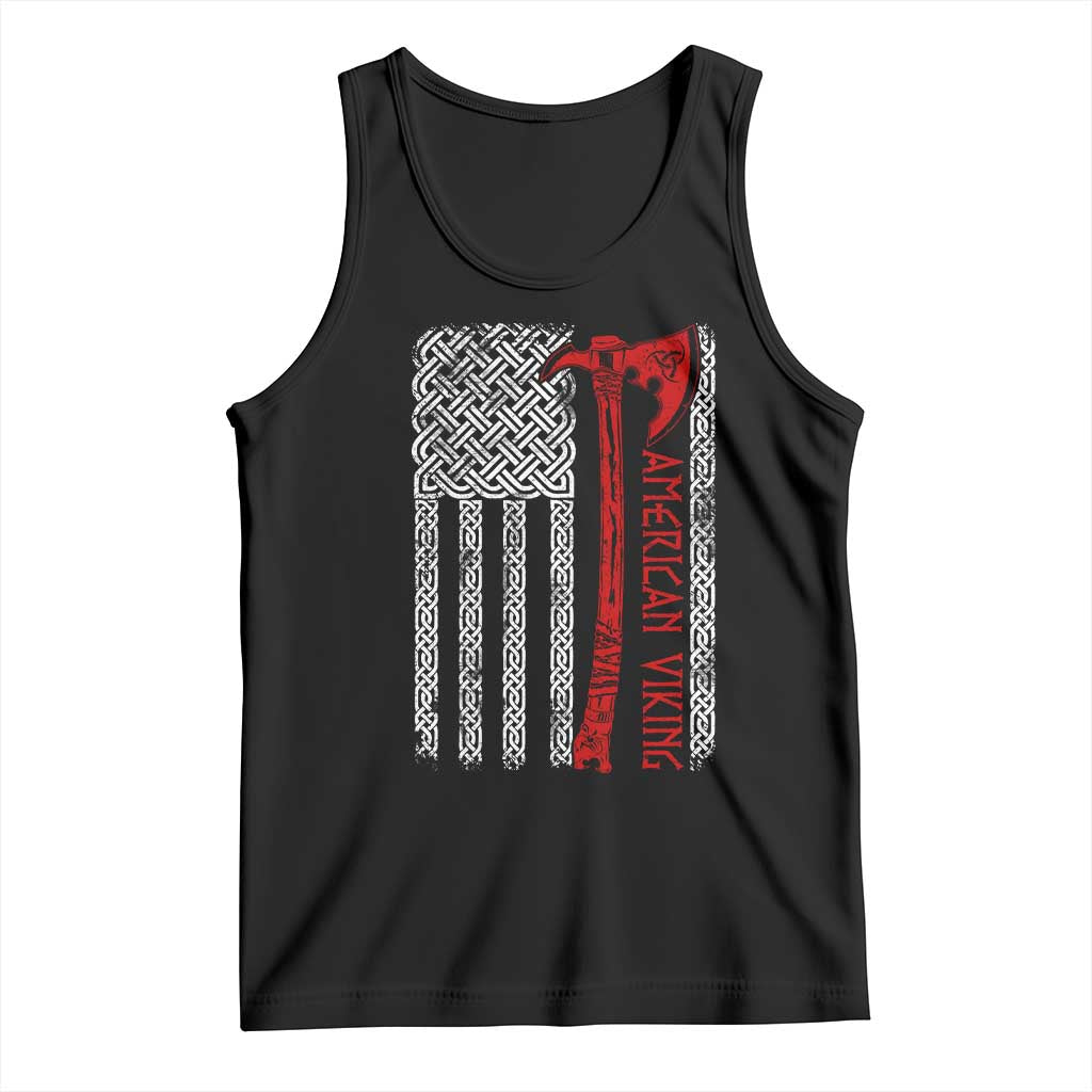American Viking Tank Top Norse Mythology Axe Celtic Knot USA Flag - Wonder Print Shop