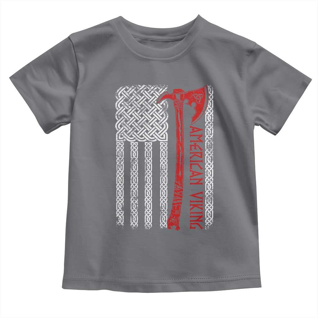 American Viking Toddler T Shirt Norse Mythology Axe Celtic Knot USA Flag - Wonder Print Shop