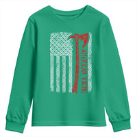 American Viking Youth Sweatshirt Norse Mythology Axe Celtic Knot USA Flag - Wonder Print Shop