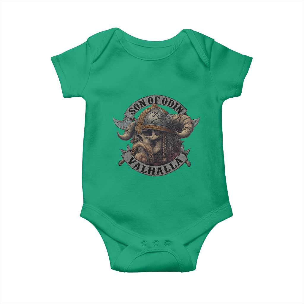 Son Of Odin Valhalla Baby Onesie Nordic Norse Viking Warrior Skull - Wonder Print Shop