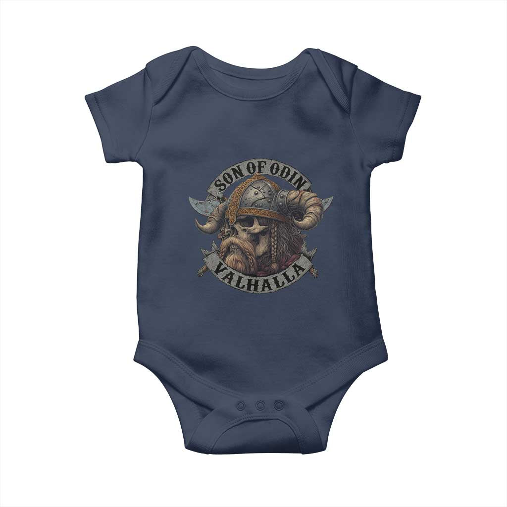 Son Of Odin Valhalla Baby Onesie Nordic Norse Viking Warrior Skull - Wonder Print Shop