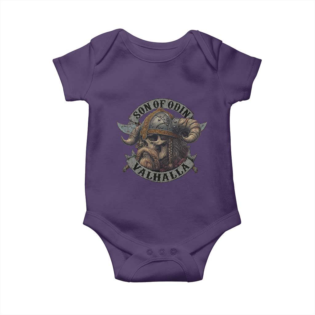 Son Of Odin Valhalla Baby Onesie Nordic Norse Viking Warrior Skull - Wonder Print Shop