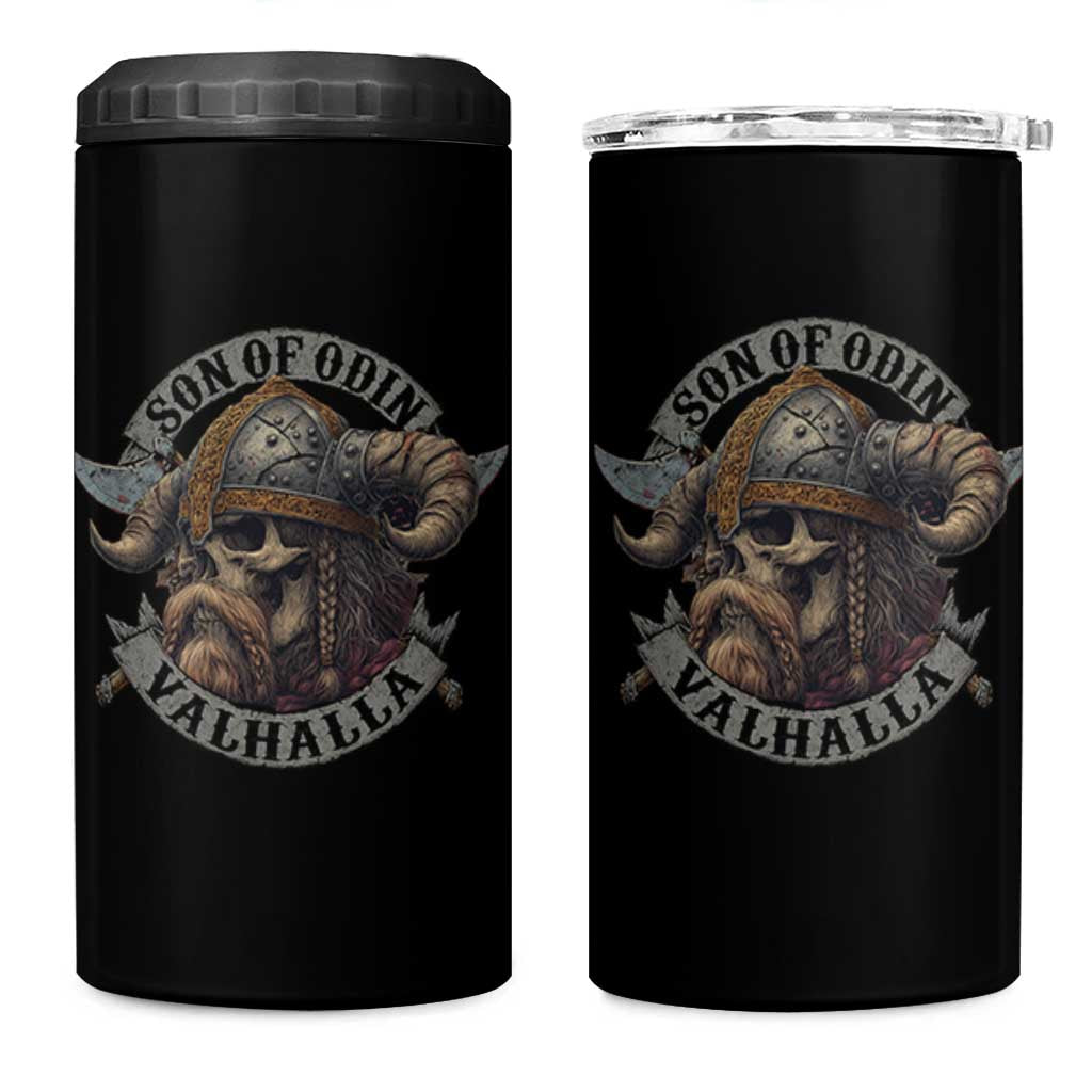 Son Of Odin Valhalla 4 in 1 Can Cooler Tumbler Nordic Norse Viking Warrior Skull - Wonder Print Shop