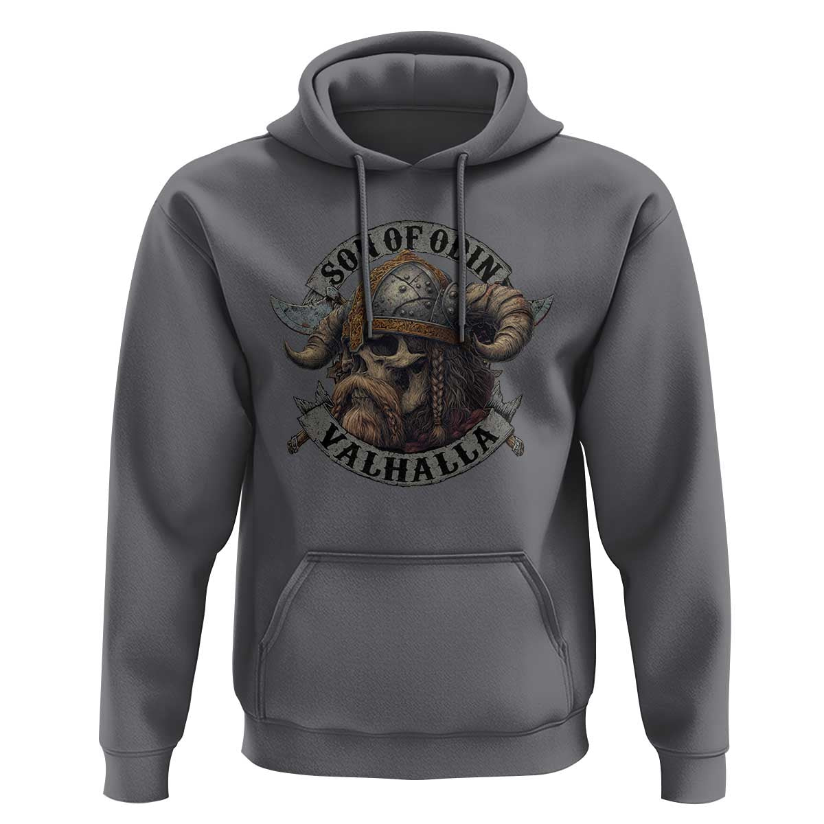Son Of Odin Valhalla Hoodie Nordic Norse Viking Warrior Skull - Wonder Print Shop