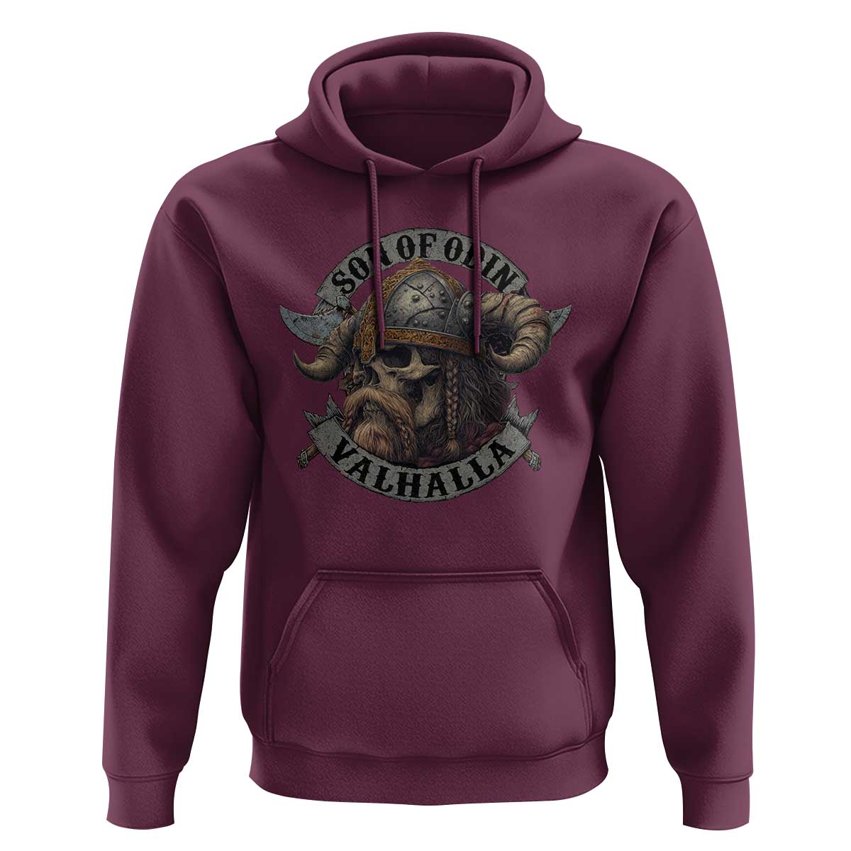 Son Of Odin Valhalla Hoodie Nordic Norse Viking Warrior Skull - Wonder Print Shop