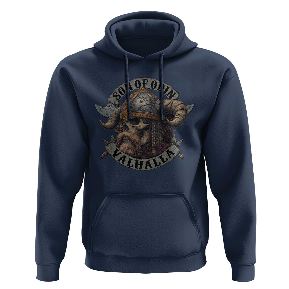Son Of Odin Valhalla Hoodie Nordic Norse Viking Warrior Skull - Wonder Print Shop