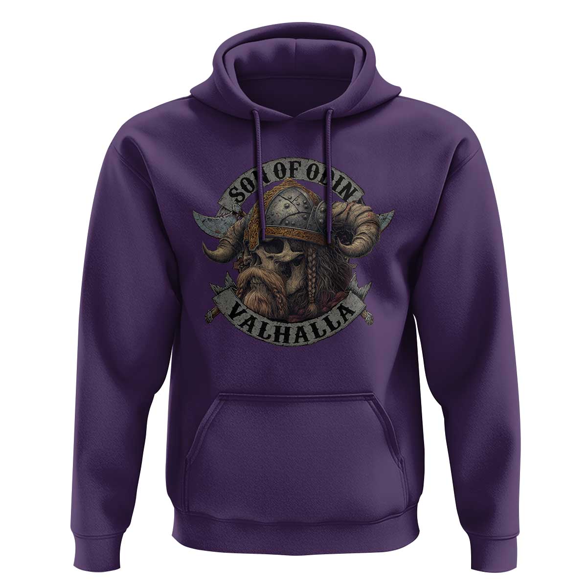 Son Of Odin Valhalla Hoodie Nordic Norse Viking Warrior Skull - Wonder Print Shop