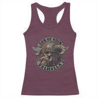 Son Of Odin Valhalla Racerback Tank Top Nordic Norse Viking Warrior Skull - Wonder Print Shop