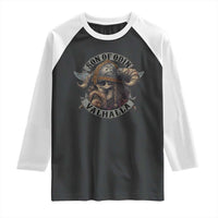 Son Of Odin Valhalla Raglan Shirt Nordic Norse Viking Warrior Skull - Wonder Print Shop
