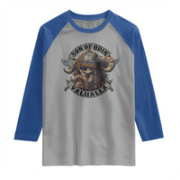 Son Of Odin Valhalla Raglan Shirt Nordic Norse Viking Warrior Skull - Wonder Print Shop