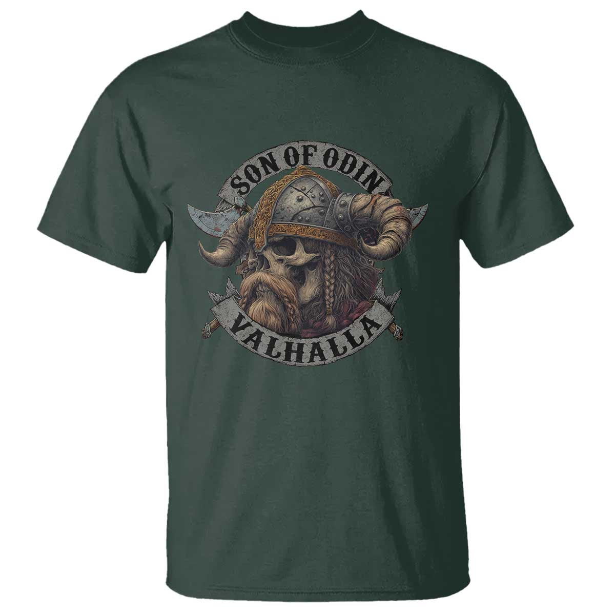 Son Of Odin Valhalla T Shirt Nordic Norse Viking Warrior Skull - Wonder Print Shop