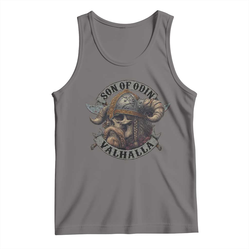 Son Of Odin Valhalla Tank Top Nordic Norse Viking Warrior Skull - Wonder Print Shop