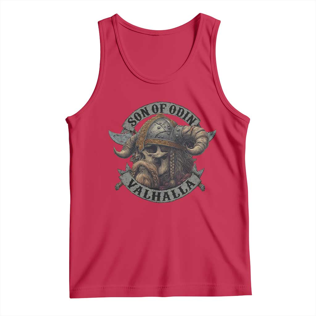 Son Of Odin Valhalla Tank Top Nordic Norse Viking Warrior Skull - Wonder Print Shop