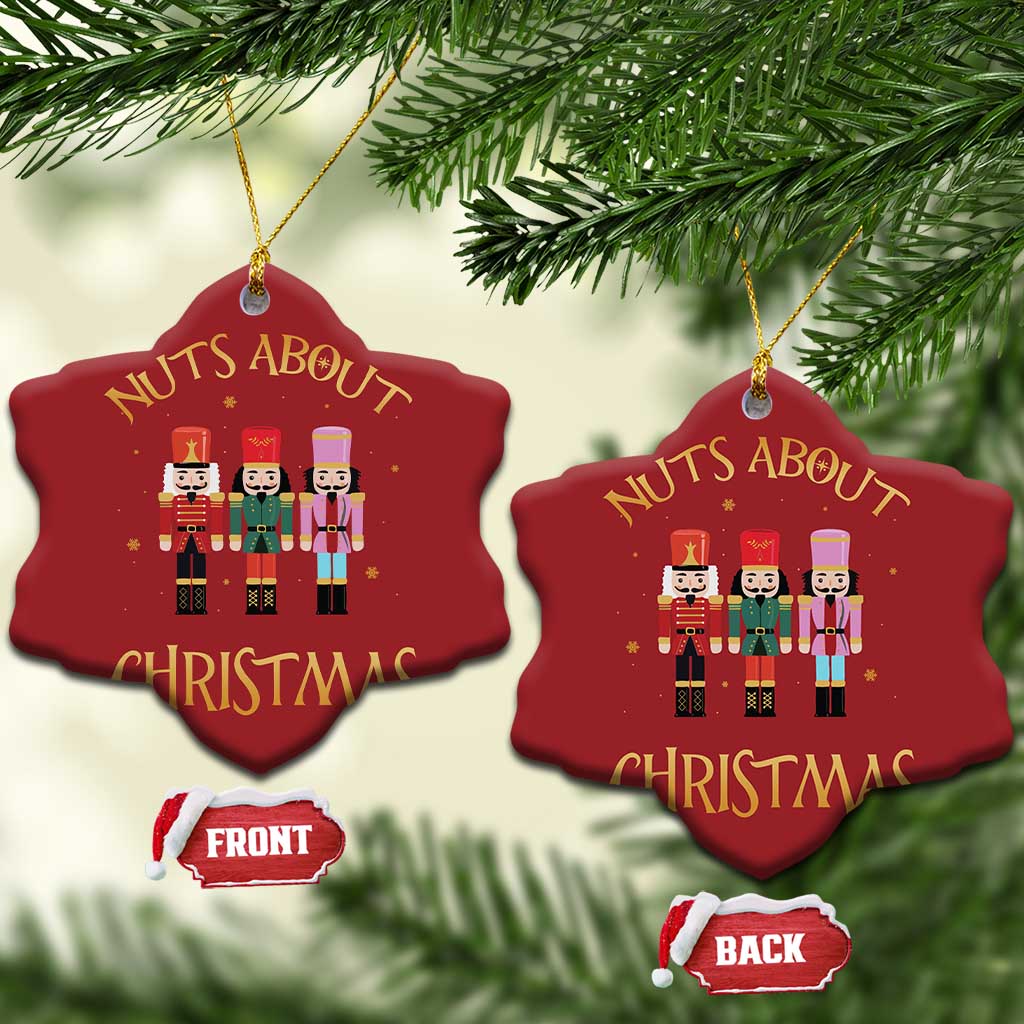Funny Xmas Nutcracker Christmas Ornament Nuts About Xmas Snowflake - Wonder Print Shop