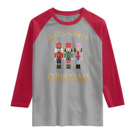 Funny Xmas Nutcracker Raglan Shirt Nuts About Christmas Snowflake - Wonder Print Shop