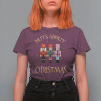 Funny Xmas Nutcracker T Shirt For Women Nuts About Christmas Snowflake - Wonder Print Shop