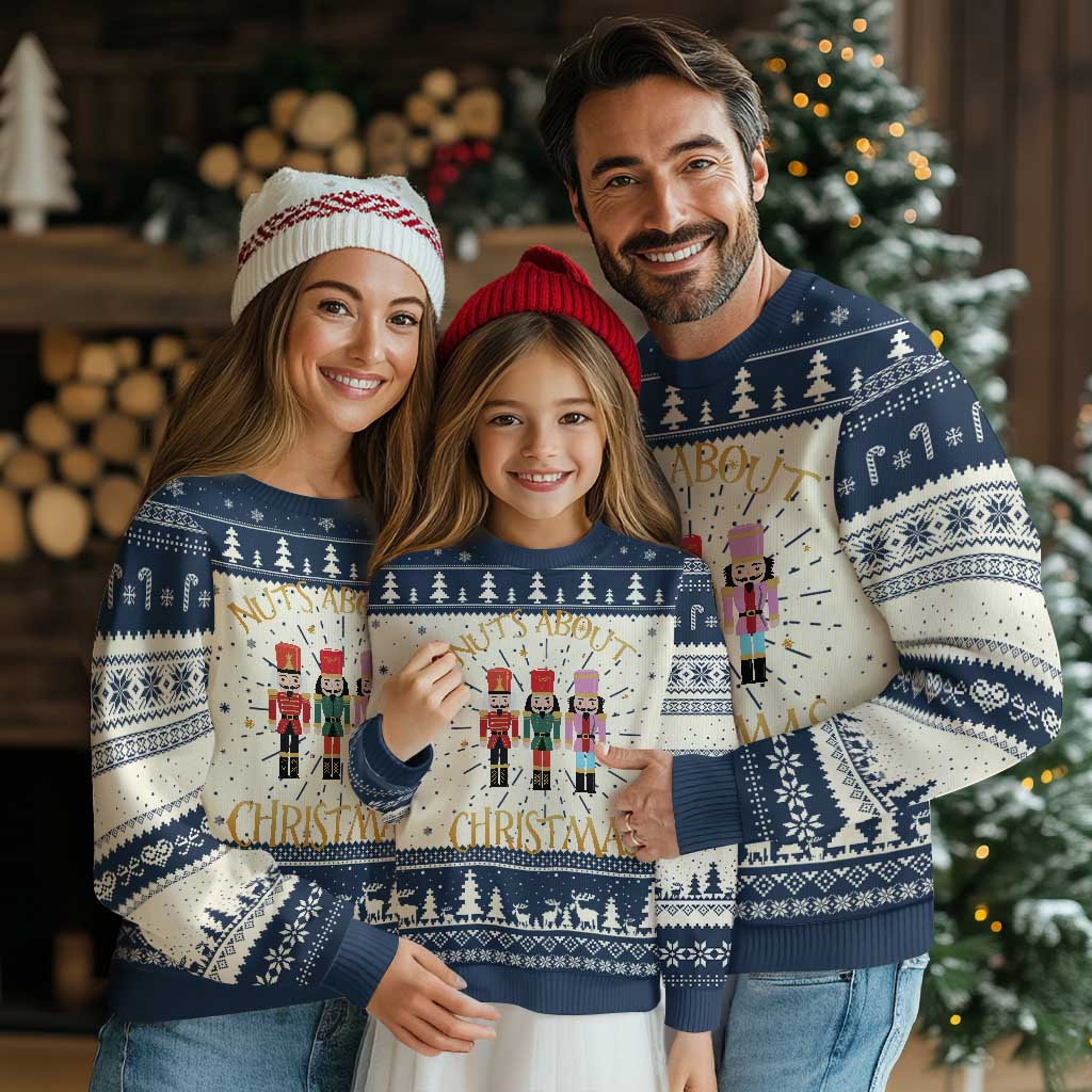 Funny Xmas Nutcracker Ugly Christmas Sweater Nuts About Xmas Snowflake - Wonder Print Shop