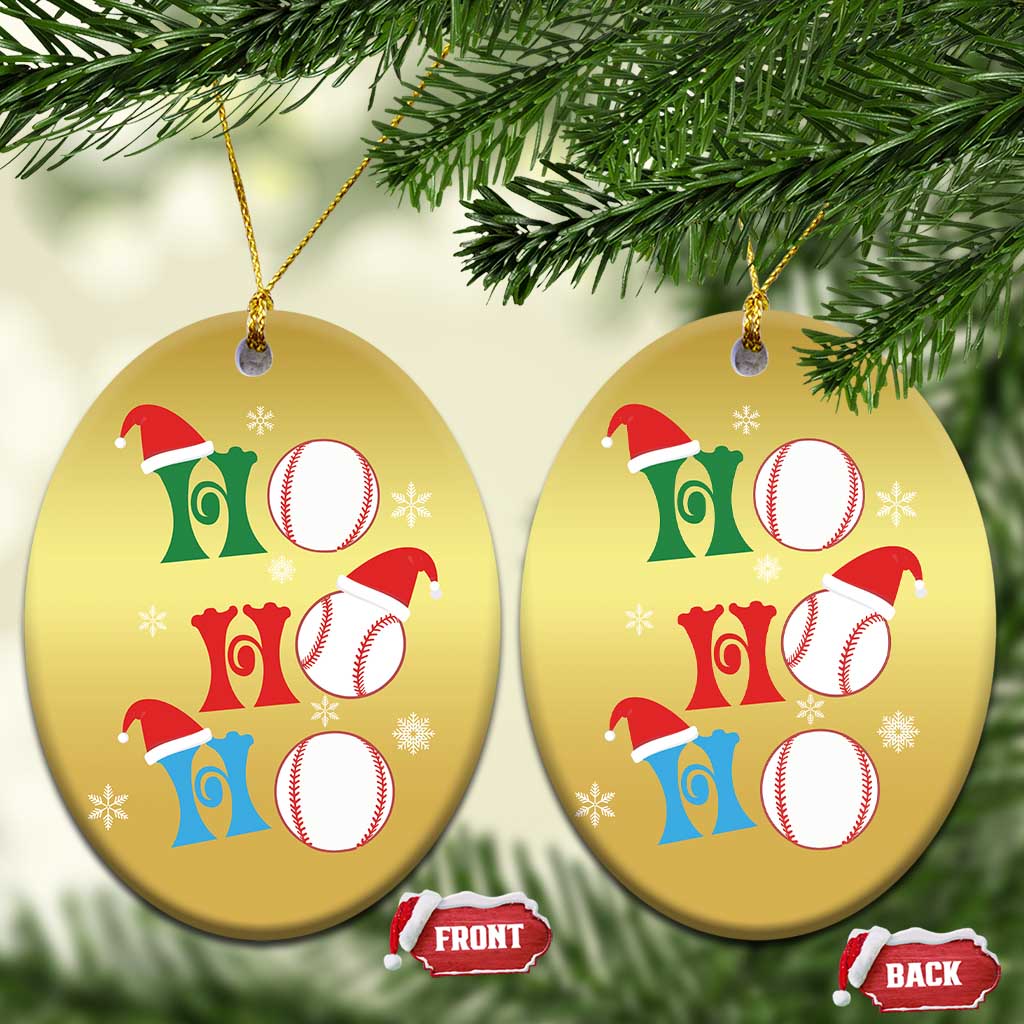 Funny Xmas Baseball Christmas Ornament Triple Ho Sport Santa Hat - Wonder Print Shop