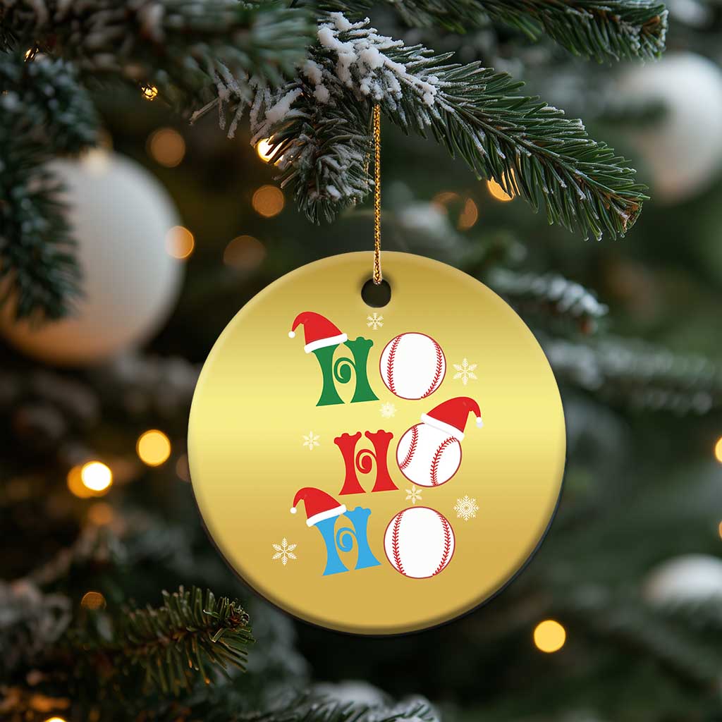 Funny Xmas Baseball Christmas Ornament Triple Ho Sport Santa Hat - Wonder Print Shop