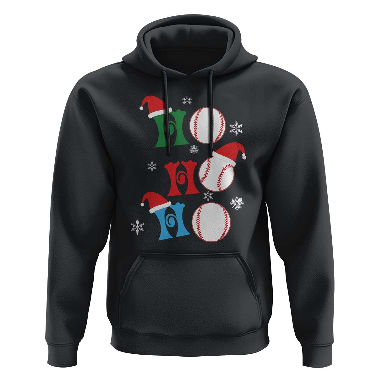 Funny Christmas Baseball Hoodie Triple Ho Sport Santa Hat