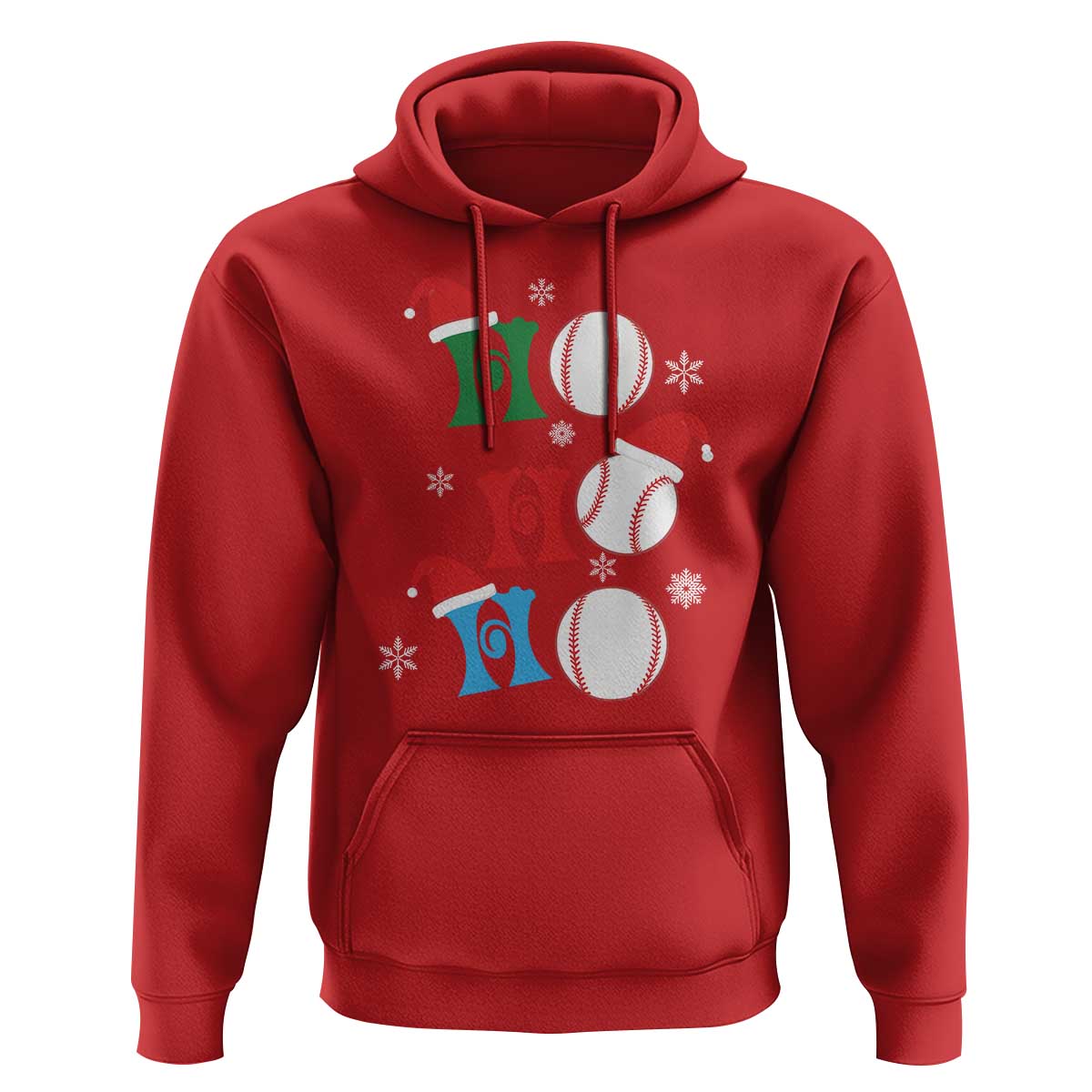 Funny Christmas Baseball Hoodie Triple Ho Sport Santa Hat
