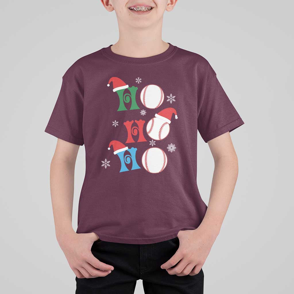 Funny Christmas Baseball T Shirt For Kid Triple Ho Sport Santa Hat - Wonder Print Shop
