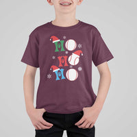 Funny Christmas Baseball T Shirt For Kid Triple Ho Sport Santa Hat - Wonder Print Shop